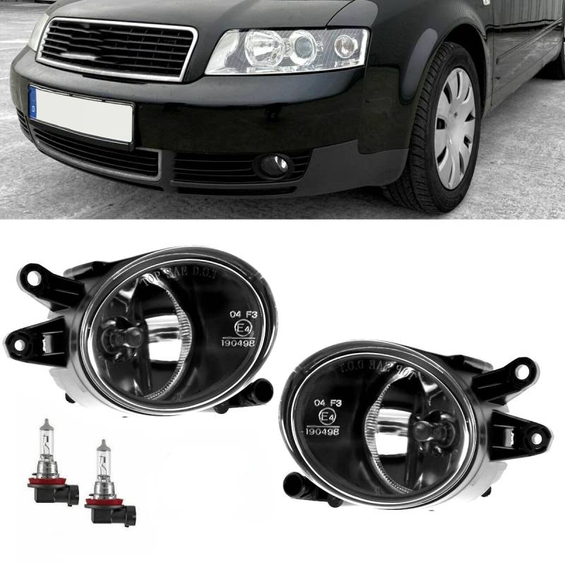 DM Autoteile 4105 Nebelscheinwerfersatz Klarglas inklusive H11 Birnen kompatibel für Audi A4 8E B6 Bj 00-04 von DM Autoteile