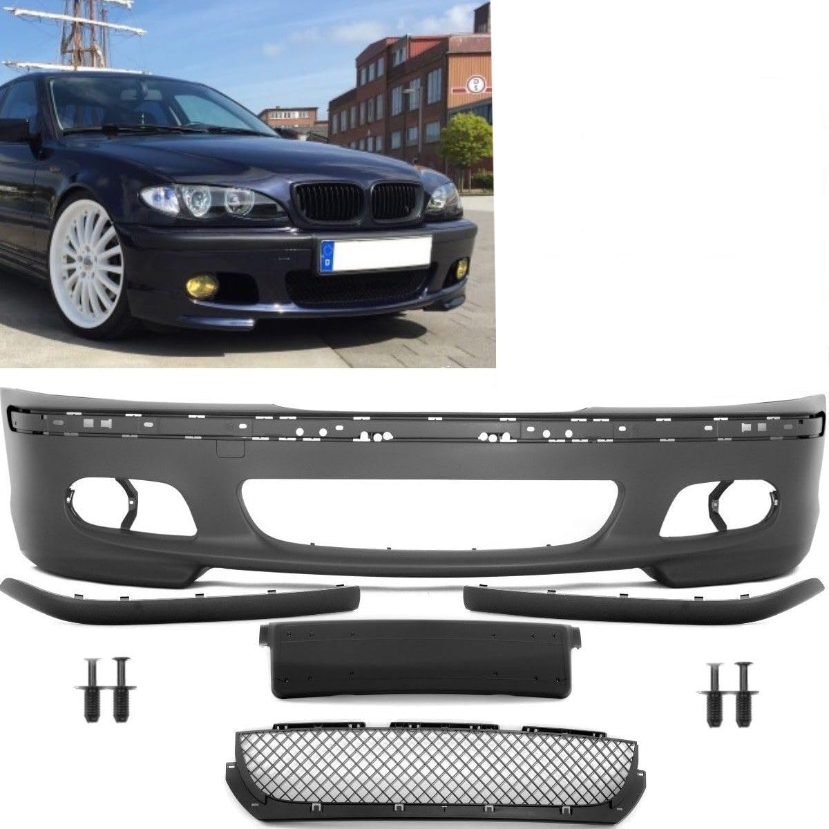 DM Autoteile ABE* ZULASSUNG Stoßstange vorne + Zubehör für M-Paket M+ passt für 3er E46 98-05 DM Autoteile ABE* ZULASSUNG Stoßstange vorne + Zubehör für M-Paket M+ passt für 3er E46 98-05 von DM Autoteile