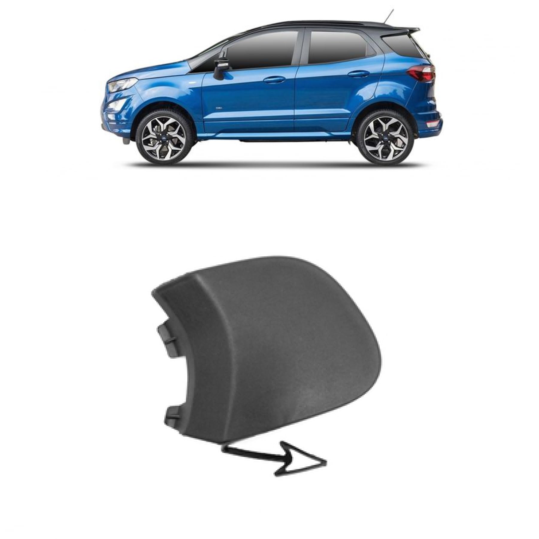 DM Autoteile Abschlepphaken Abdeckung Stoßstange vorne kompatibel für Ford ECOSPORT ab 18 von DM Autoteile