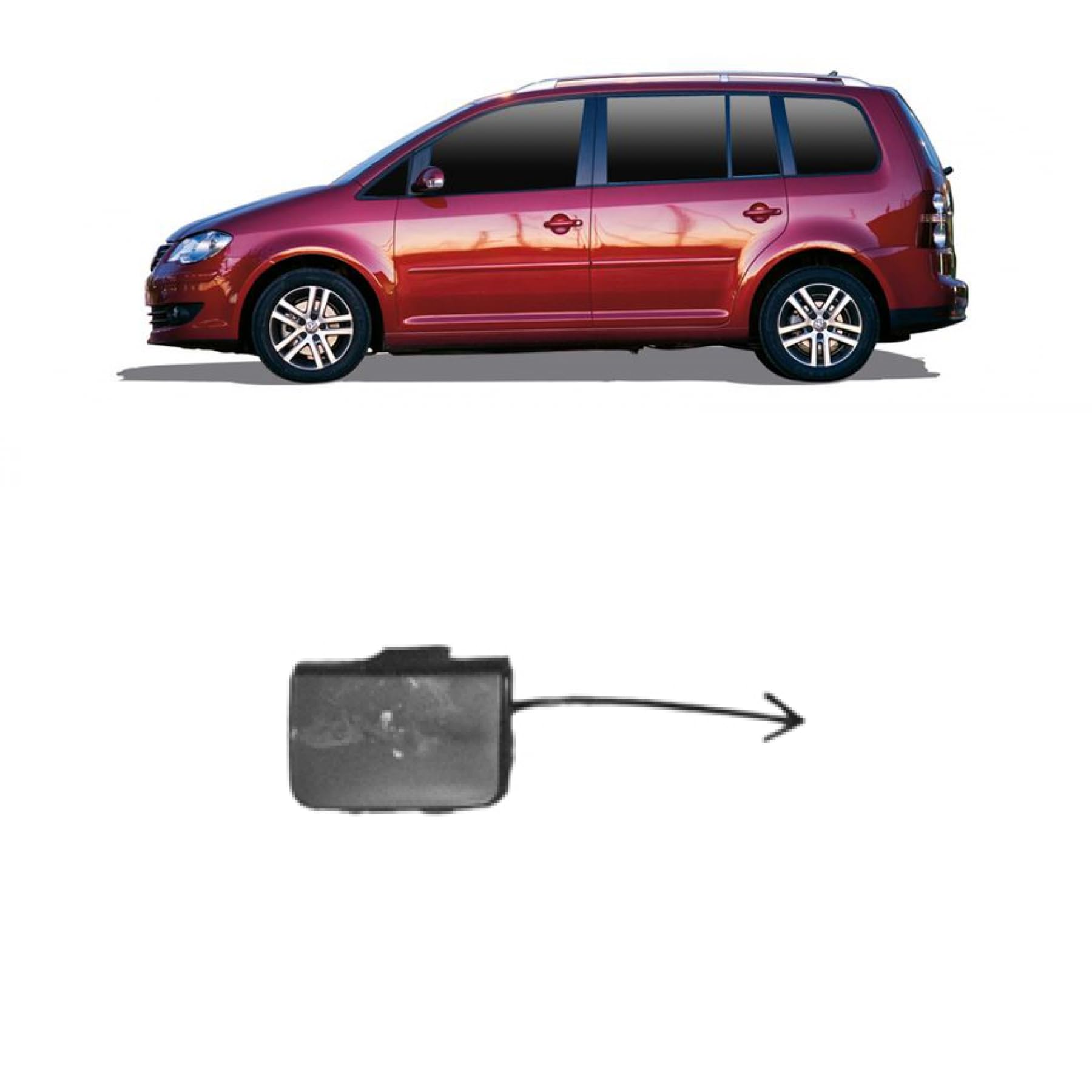 DM Autoteile Abschlepphaken Abdeckung Zughaken Stoßstange vorne kompatibel für VW Touran 03-06 von DM Autoteile