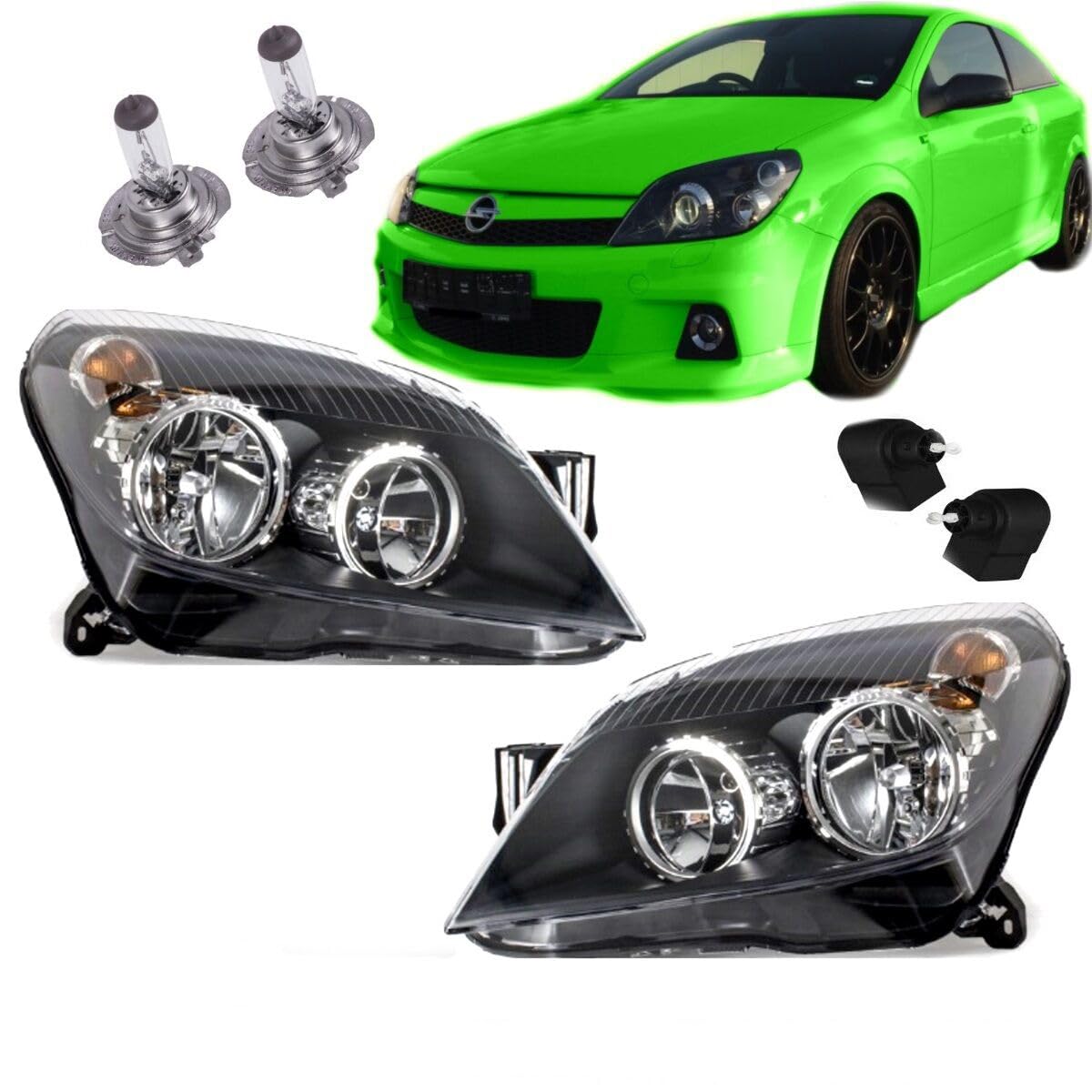 DM Autoteile 30126 Set Opel Astra H Scheinwerfer RE+LI Schwarz Bj 04-10 H7/H1+ Stellmotoren +2x H7 Birnen DM Autoteile 30126 Set Opel Astra H Scheinwerfer RE+LI Schwarz Bj 04-10 H7/H1+ Stellmotoren +2x H7 Birnen von DM Autoteile