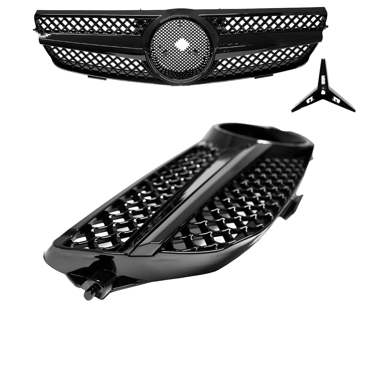 DM Autoteile CLK W209 C209 Kühlergrill Waben Front Grill Schwarz Glanz Mopf bj 05-09 von DM Autoteile