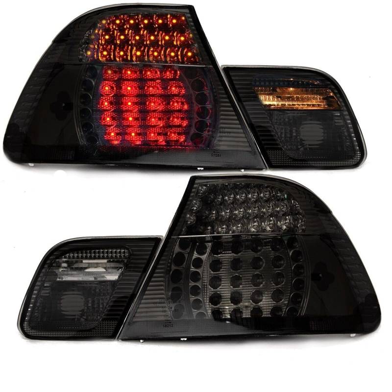 DM Autoteile COUPE LED Rückleuchten Set L/R 4-Teilig Schwarz Klarglas passt für E46 99-03 von DM Autoteile