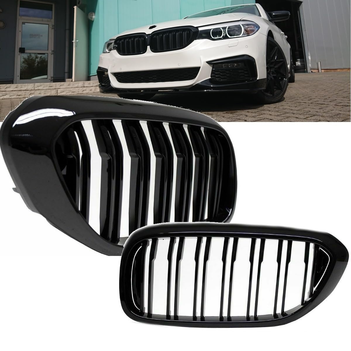 DM Autoteile Doppelsteg Kühlergrill Schwarz Glanz Performance passt für 5er G30 G31 2017> DM Autoteile Doppelsteg Kühlergrill Schwarz Glanz Performance passt für 5er G30 G31 2017> von DM Autoteile