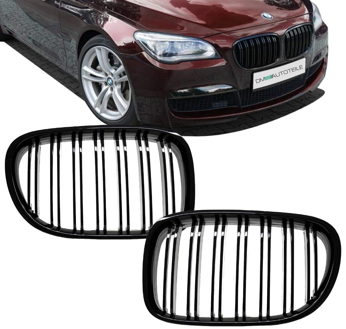 DM Autoteile Doppelsteg Kühlergrill Schwarz GLANZ Performance passt für 7er F01 F02 08-15 DM Autoteile Doppelsteg Kühlergrill Schwarz GLANZ Performance passt für 7er F01 F02 08-15 von DM Autoteile