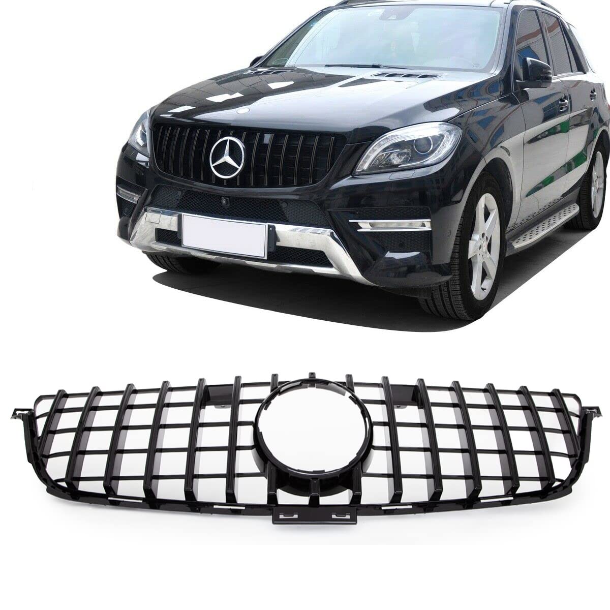 Kühlergrill Schwarz glanz kompatibel für Mercedes ML-Klasse W166 ab 11-15 auf Sport-Panamericana GT DM Autoteile 2775 von DM Autoteile