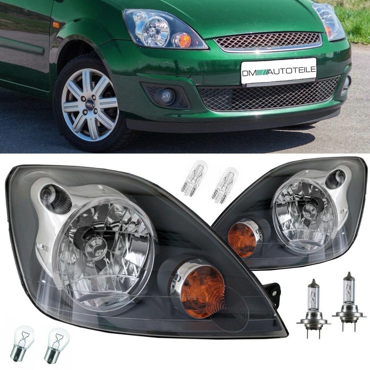 DM Autoteile 60865 SET Ford Fiesta V MK5 JD Scheinwerfer Rechts Links Klarglas Dunkelgrau + Leuchtmittel SET bj.01-08 DM Autoteile 60865 SET Ford Fiesta V MK5 JD Scheinwerfer Rechts Links Klarglas Dunkelgrau + Leuchtmittel SET bj.01-08 von DM Autoteile