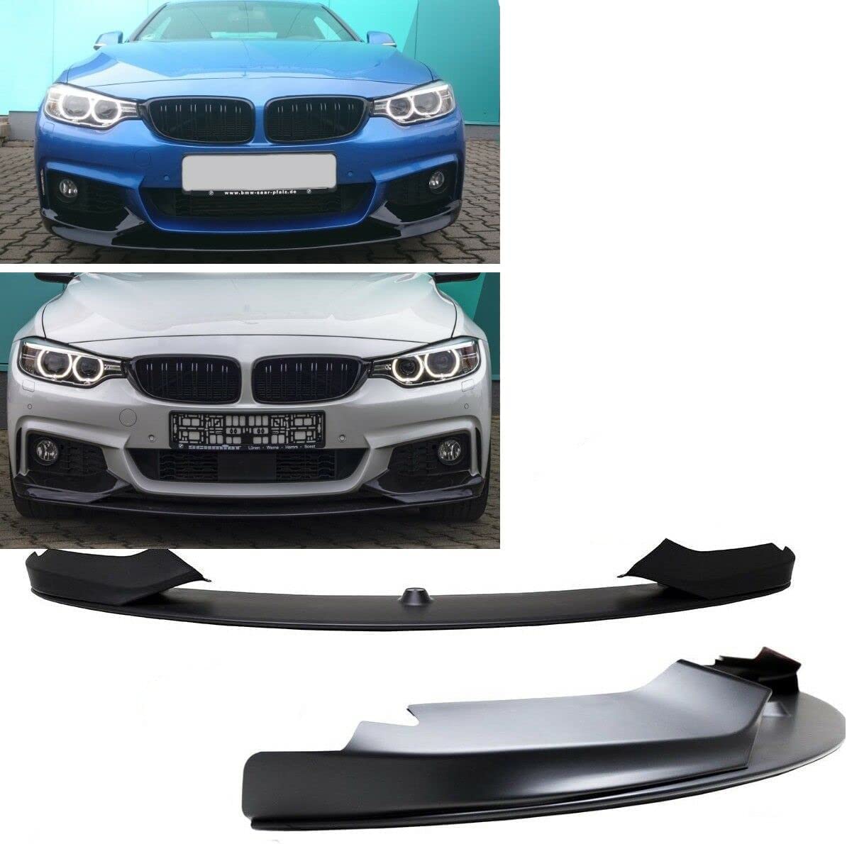 DM Autoteile 1583 ABE Frontspoiler Sport-Performance Schwarz Matt kompatibel für BMW 4er F32 F33 F36 M-Paket von DM Autoteile