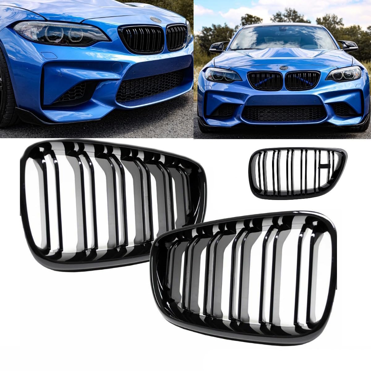DM Autoteile Kühlergrill SET Schwarz Glanz Doppelsteg passend für F22 F23 auch 235 240 M2 DM Autoteile Kühlergrill SET Schwarz Glanz Doppelsteg passend für F22 F23 auch 235 240 M2 von DM Autoteile