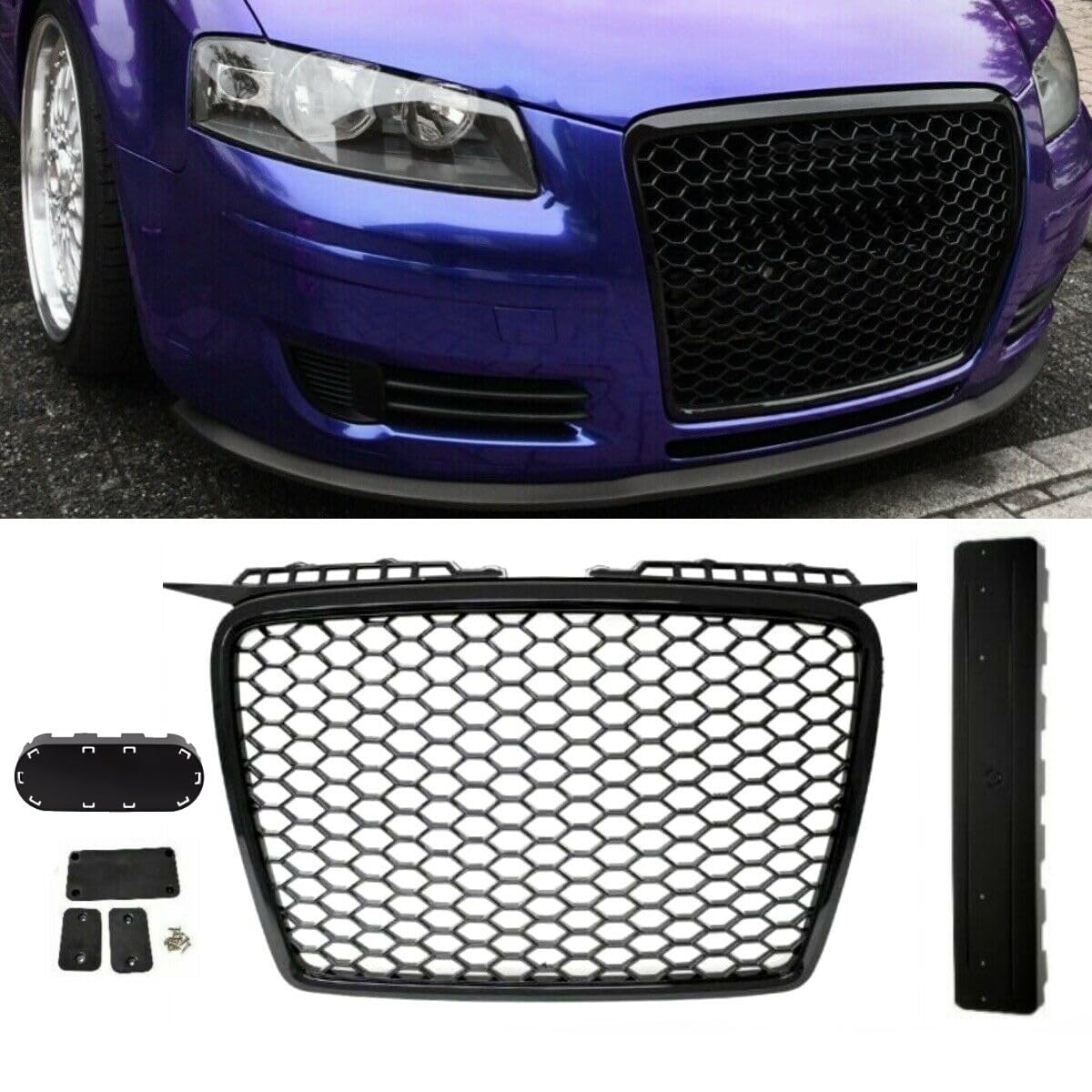 DM Autoteile Kühlergrill Waben Grill Schwarz hochglanz passt für A3 8P 03-08 auch RS3 DM Autoteile Kühlergrill Waben Grill Schwarz hochglanz passt für A3 8P 03-08 auch RS3 von DM Autoteile