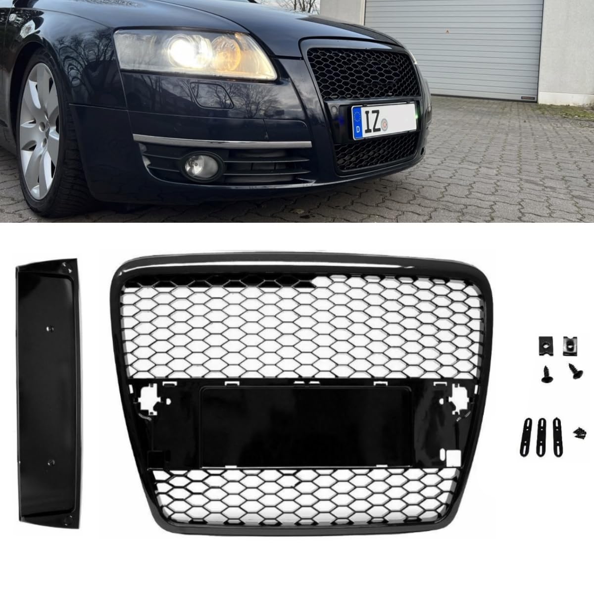 DM Autoteile Kühlergrill Wabengrill Schwarz Hochglanz inclusive Kennzeichenplatte passend für A6 C6 Bj 04-09 RS6 DM Autoteile Kühlergrill Wabengrill Schwarz Hochglanz inclusive Kennzeichenplatte passend für A6 C6 Bj 04-09 RS6 von DM Autoteile