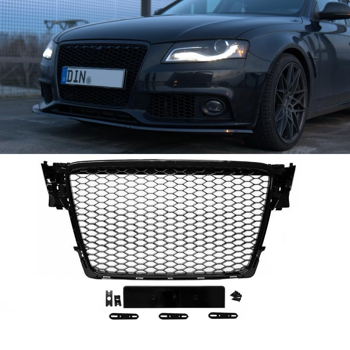 DM Autoteile Kühlergrill Wabengrill Schwarz Hochglanz passt für A4 B8 ab 08-12 kein RS4 DM Autoteile Kühlergrill Wabengrill Schwarz Hochglanz passt für A4 B8 ab 08-12 kein RS4 von DM Autoteile