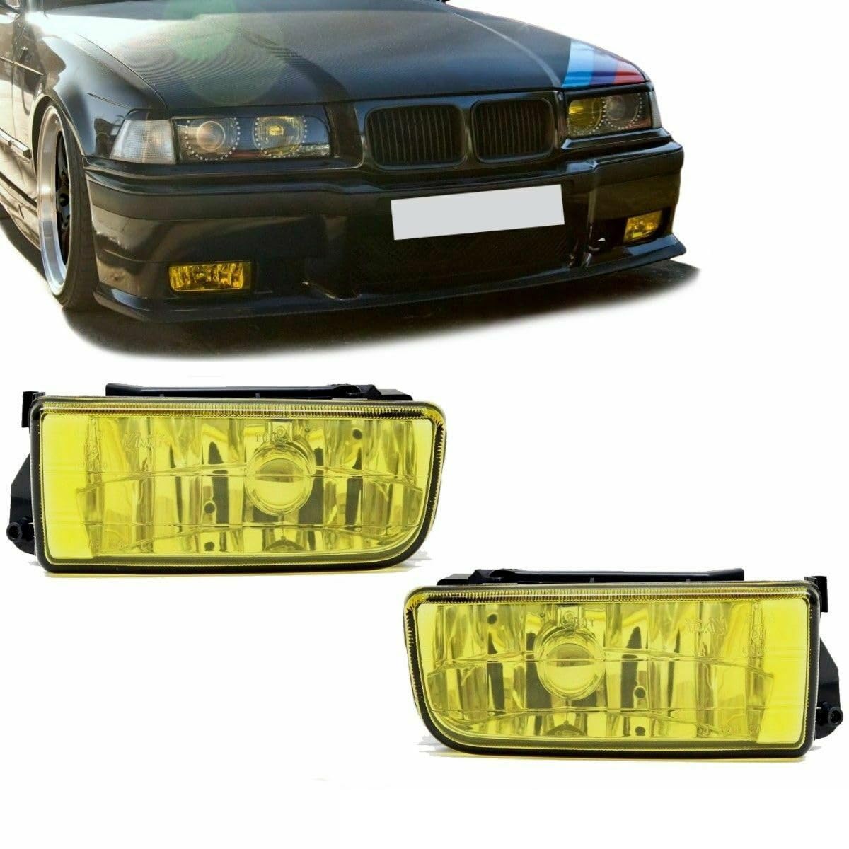 DM Autoteile Nebelscheinwerfer Gelb Glas passend für E36 Coupe Cabrio Limousine Touring von DM Autoteile