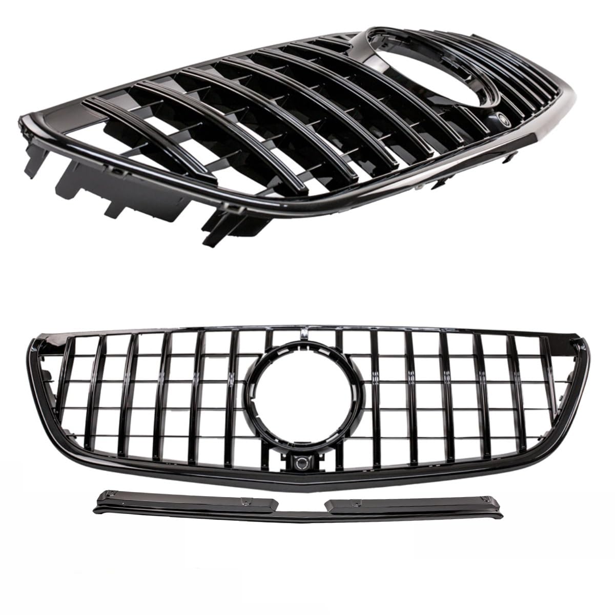 Kühlergrill Schwarz glanz kompatibel für Mercedes Vito W447 + Kamera 14-19 auf Sport Panamericana GT DM Autoteile 2785 von DM Autoteile