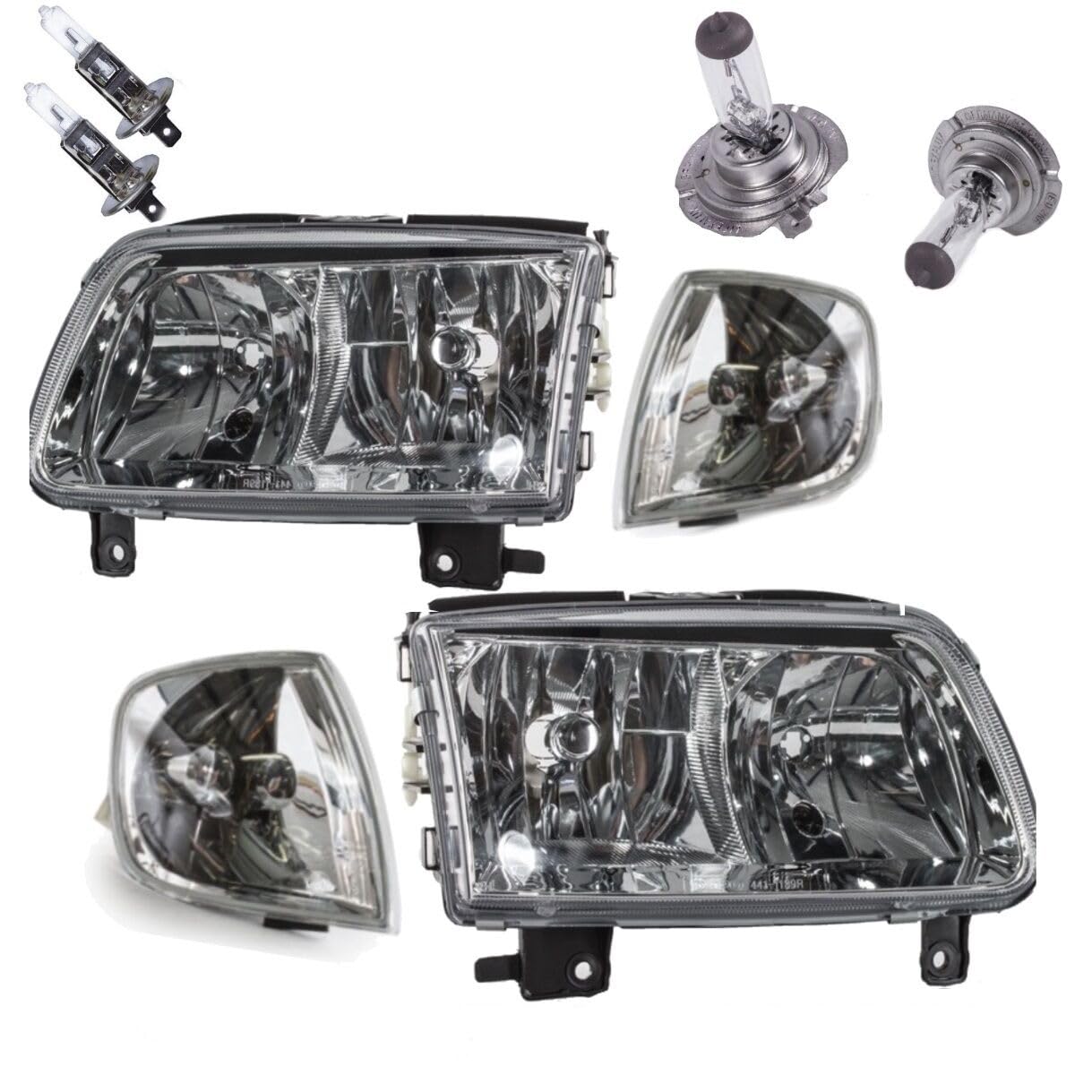 DM Autoteile Polo 6N2 Scheinwerfer Set Frontblinker Weiß 99-01 H7/H1 +BIRNEN +3J. GARANTIE von DM Autoteile