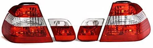 DM Autoteile Rückleuchten Heckleuchten Rot Weiß passt für E46 Limousine Facelift 01-05 OE von DM Autoteile