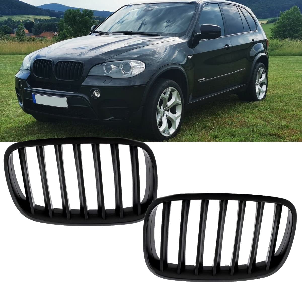 DM Autoteile SATZ Kühlergrill Schwarz Matt passend für X5 E70 06-13 + X6 E71 E72 08-15 DM Autoteile SATZ Kühlergrill Schwarz Matt passend für X5 E70 06-13 + X6 E71 E72 08-15 von DM Autoteile