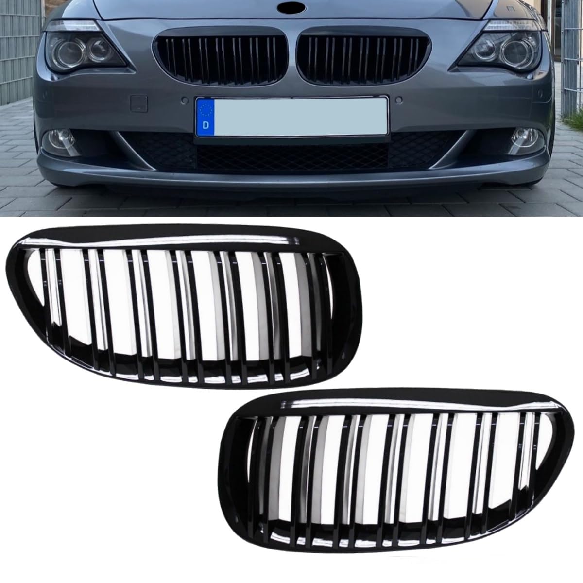 DM Autoteile SET Doppelsteg Kühlergrill Schwarz GLANZ Performance passt für E63 E64 02-10 DM Autoteile SET Doppelsteg Kühlergrill Schwarz GLANZ Performance passt für E63 E64 02-10 von DM Autoteile