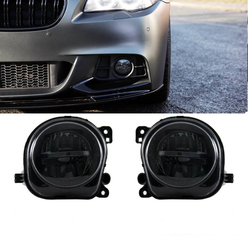 DM Autoteile SET LED Nebelscheinwerfer Smoke Schwarz passend für 5er F10 F11 F07 LCI 13> von DM Autoteile