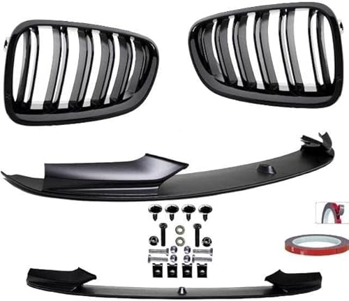 DM Autoteile 14082 Set Spoiler vorne+ Doppelsteg Grill Schwarz kompatibel für BMW 5er F10 F11 M-Paket von DM Autoteile