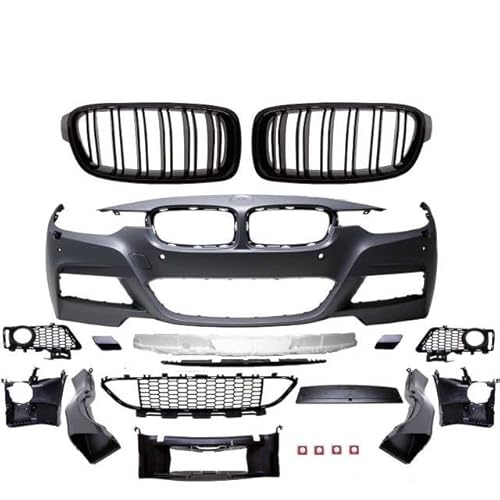 DM Autoteile SET Stoßstange + Doppelsteg Kühlergrill Schwarz Glanz für F30 F31 + M-Paket von DM Autoteile