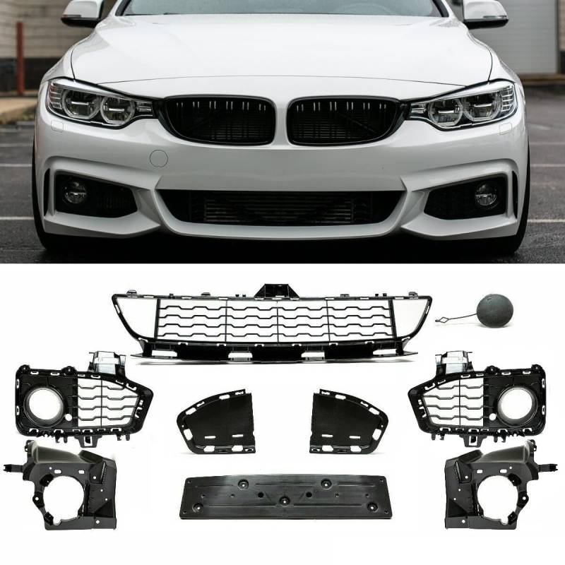 DM Autoteile 14092 SET Zubehör Komplett vorne kompatibel für BMW 4er F32 F33 F36 M-Paket Stoßstange von DM Autoteile