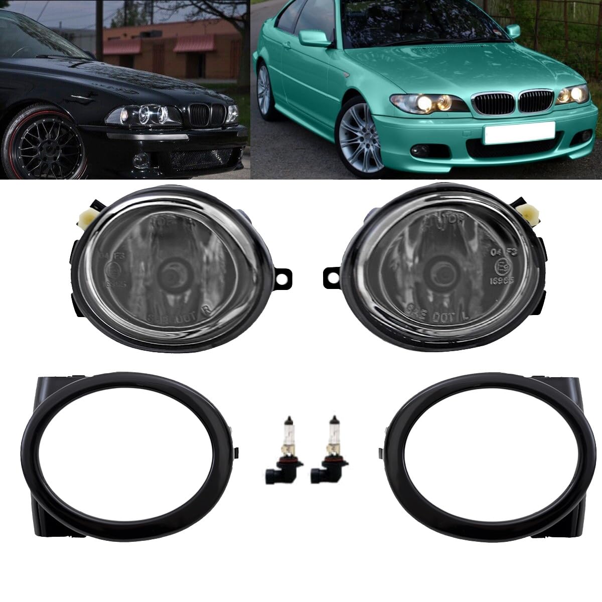 DM Autoteile Satz Klarglas Chrom Nebelscheinwerfer HB4 kompatibel für alle BMW E46 E39 mit M Paket M3 M5 2-1207 von DM Autoteile