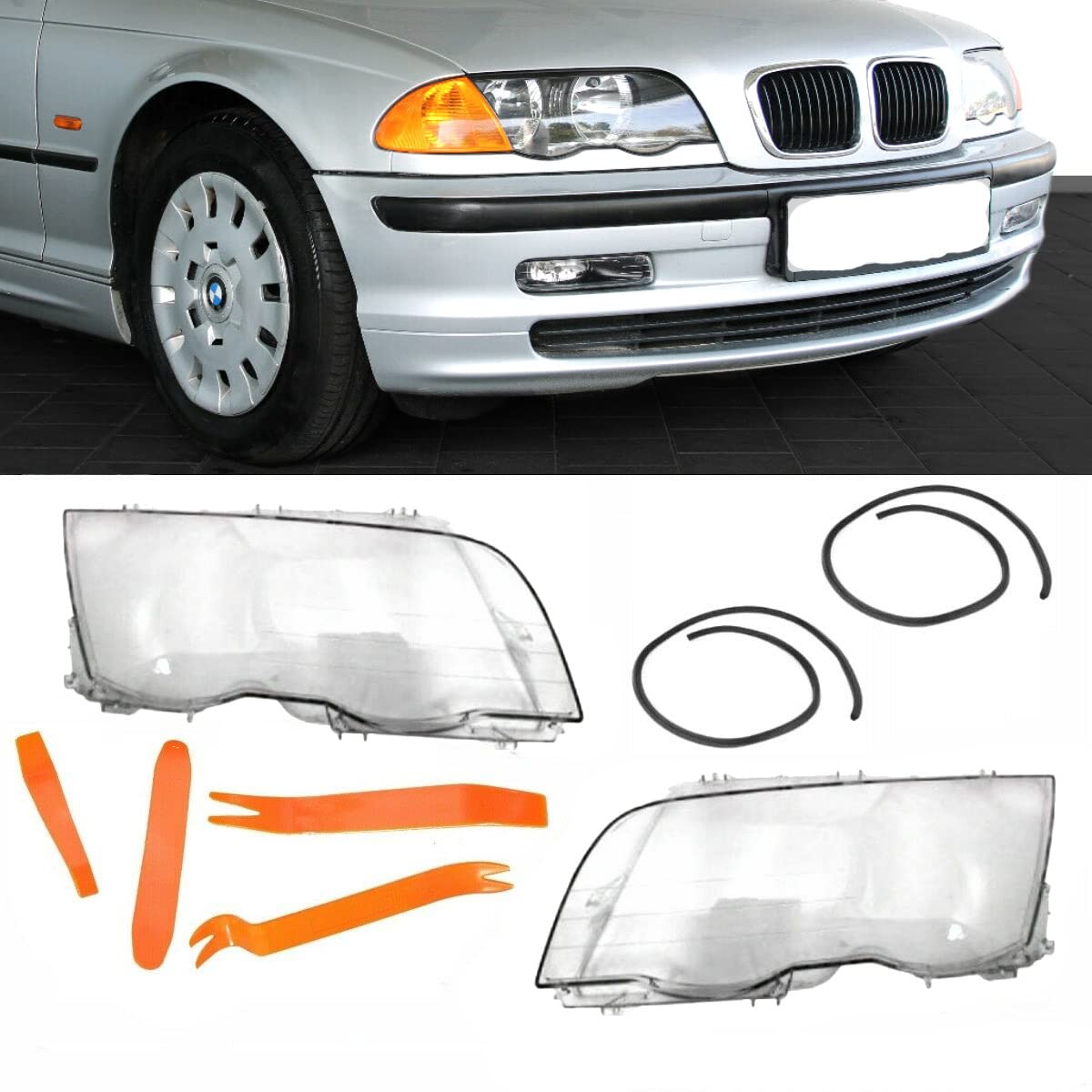DM Autoteile Scheinwerferglas SET + PVC Werkzeug passt für E46 Limousine Touring 1998-01 DM Autoteile Scheinwerferglas SET + PVC Werkzeug passt für E46 Limousine Touring 1998-01 von DM Autoteile