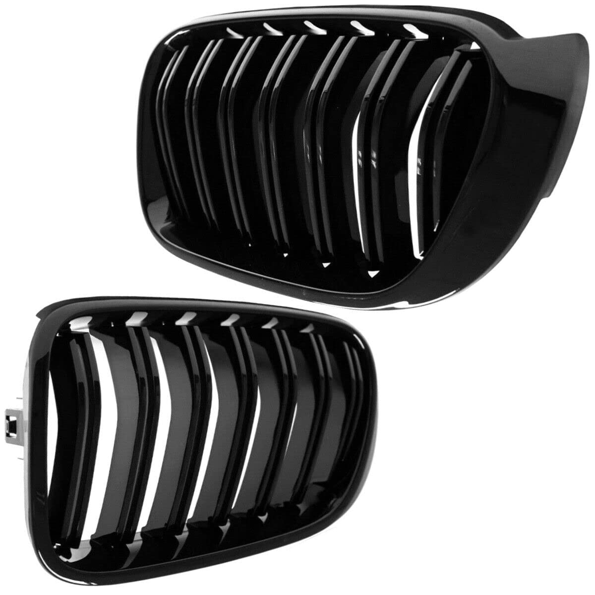 DM Autoteile Set Doppelsteg Kühlergrill Front Grill schwarz Glanz passt für X3 F25 X4 F26 von DM Autoteile