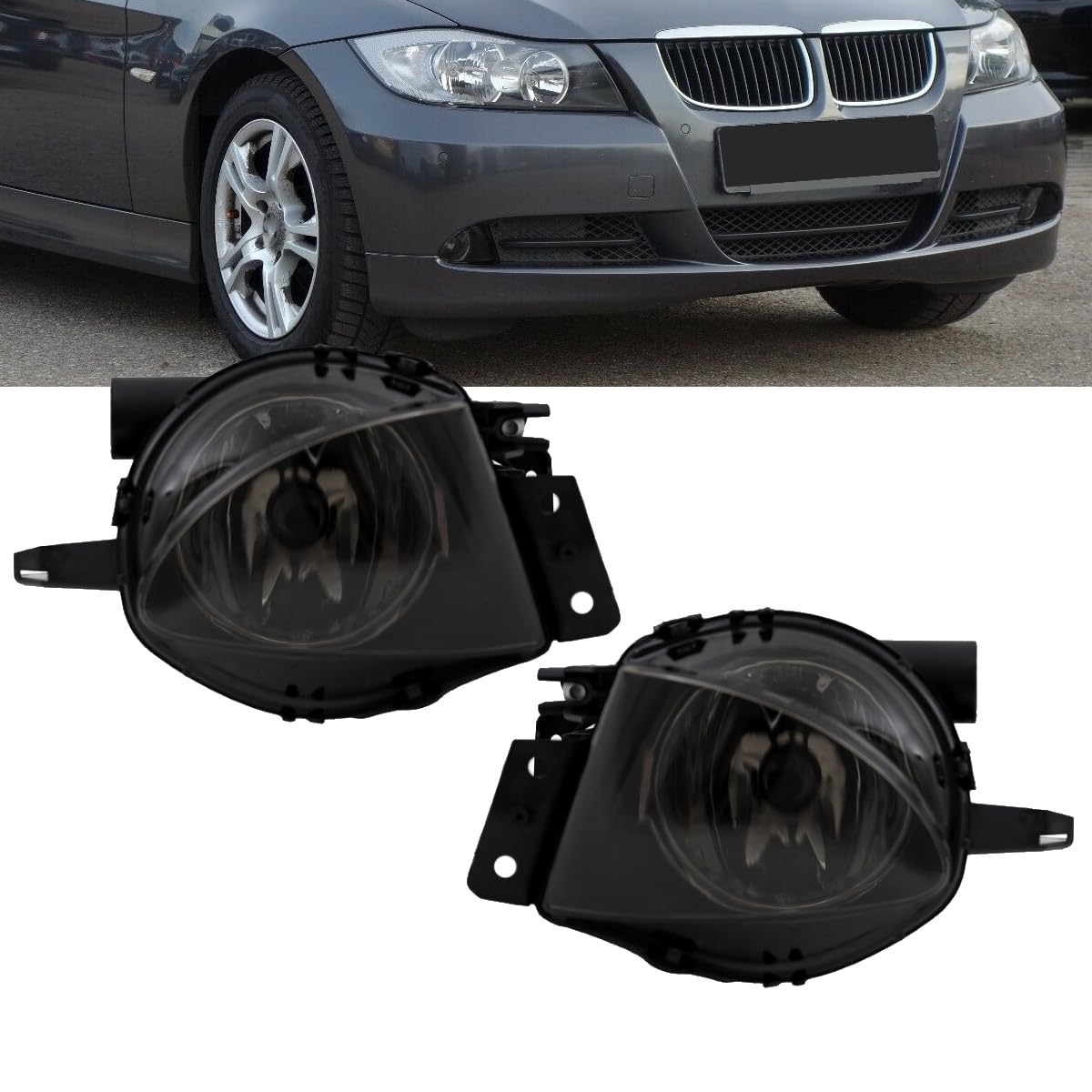 DM Autoteile Set H11 Klarglas Smoke Nebelscheinwerfer kompatibel für BMW 3er E90 E91 Vorfacelift Bj 05-08 3845 von DM Autoteile