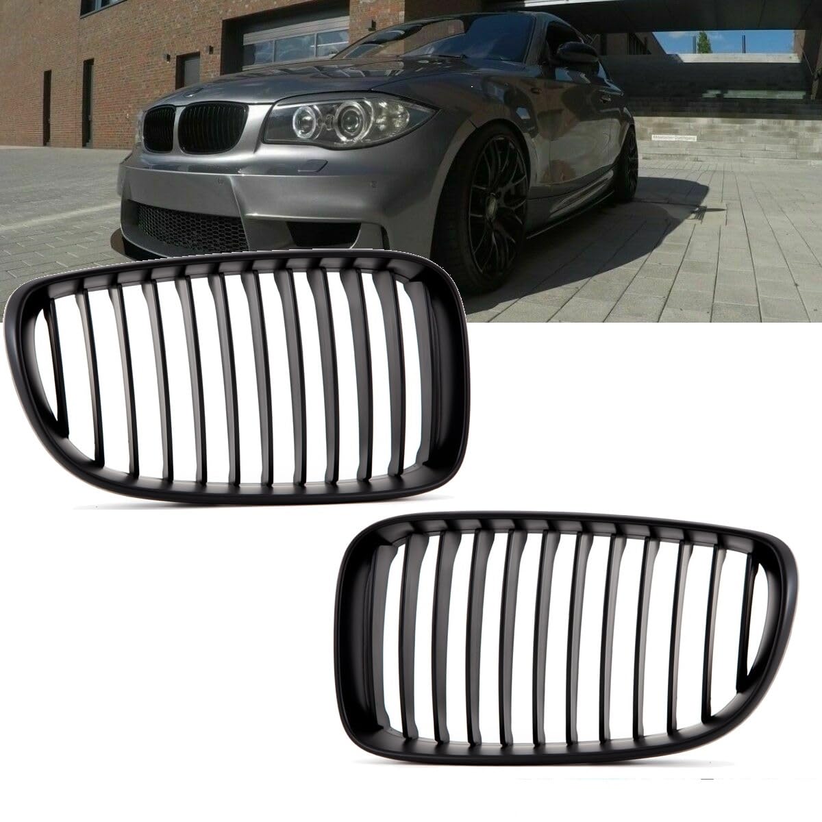 DM Autoteile Set Kühlergrill Schwarz Matt SATZ kompatibel für BMW 1er E87 E82 E88 Facelift Bj 07-11 1969 DM Autoteile Set Kühlergrill Schwarz Matt SATZ kompatibel für BMW 1er E87 E82 E88 Facelift Bj 07-11 1969 von DM Autoteile
