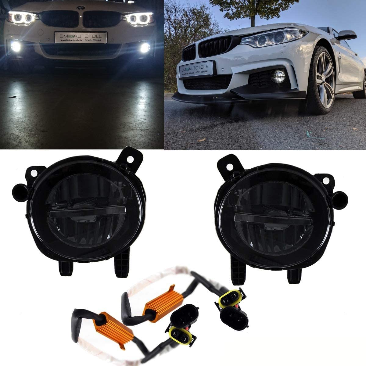 DM Autoteile Set LED Nebelscheinwerfer Smoke Schwarz passt für F20 F21 F30 F31 F32 F33 F36 von DM Autoteile