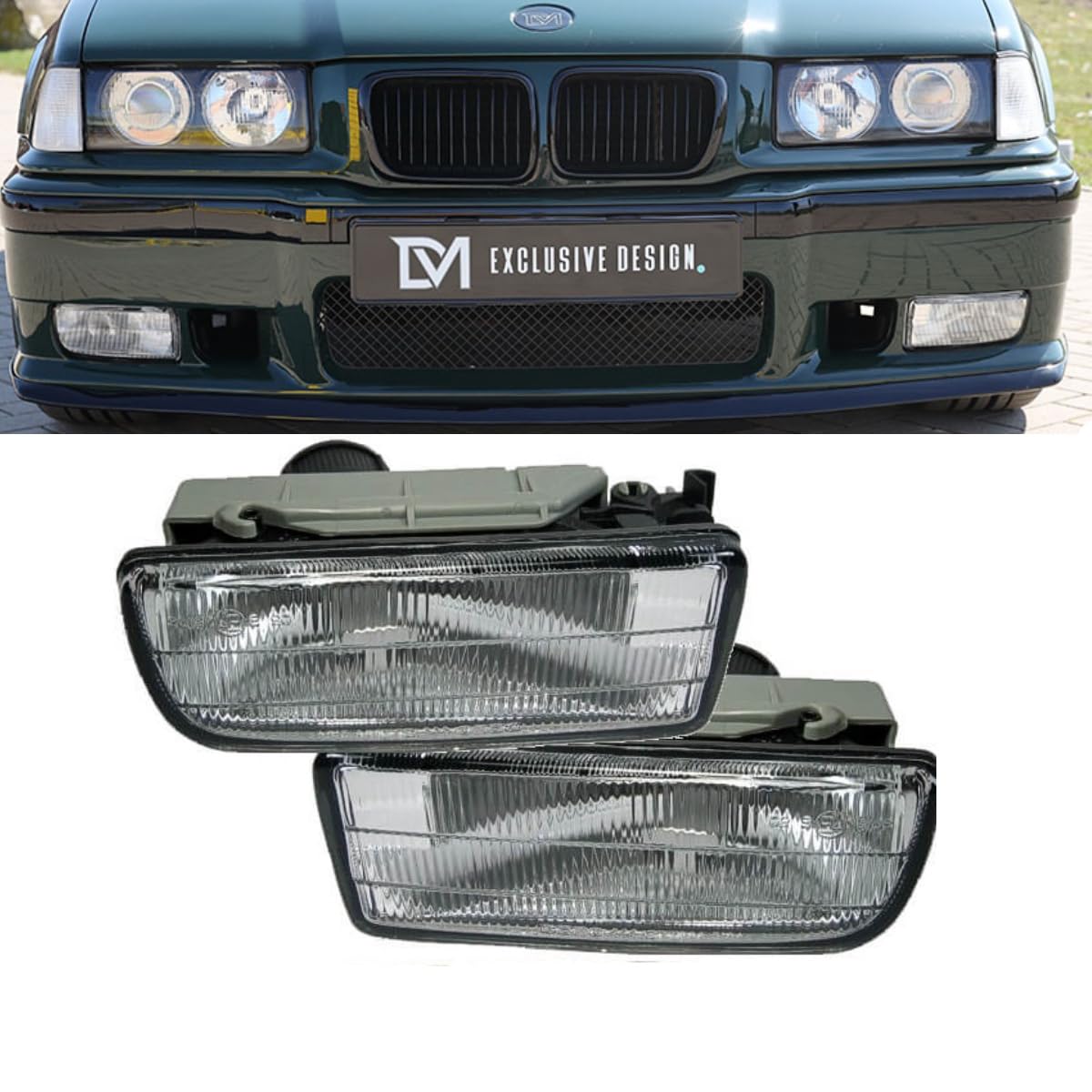 DM Autoteile Set Nebelscheinwerfer Weiß geriffelt OEM Set passend für E36 alle Modelle+M3 von DM Autoteile