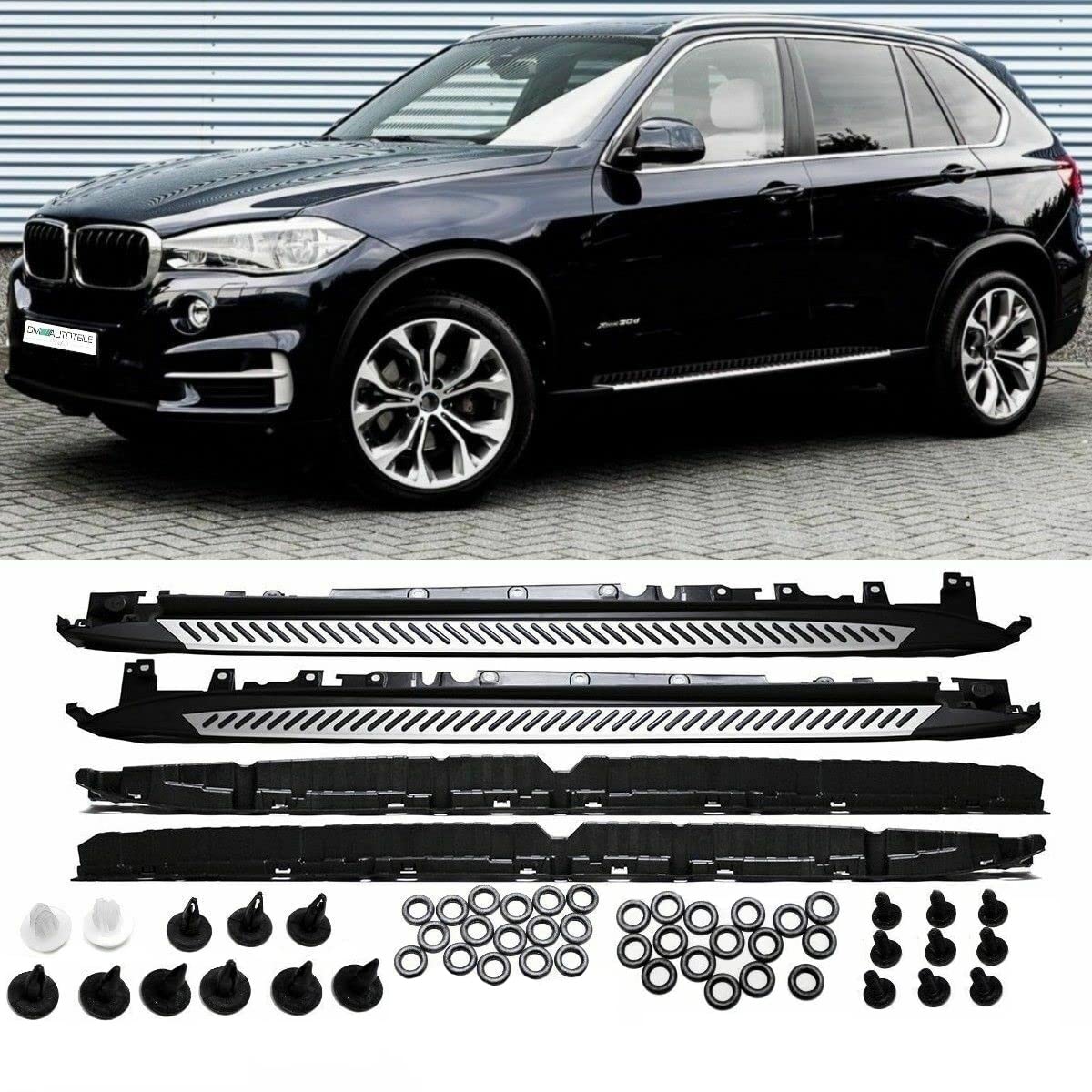 DM Autoteile Set Trittbretter Schweller Aluminium + Montagekit kompatibel für BMW X5 F15 F85 ab 2013 + ABE von DM Autoteile