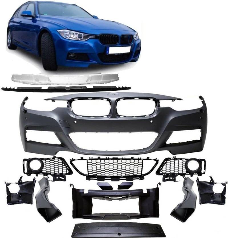 DM Autoteile 1545 Sport Front Stoßstange vorne SRA/PDC kompatibel für BMW 3er F30 F31 Serie & M-Paket 11-17 von DM Autoteile