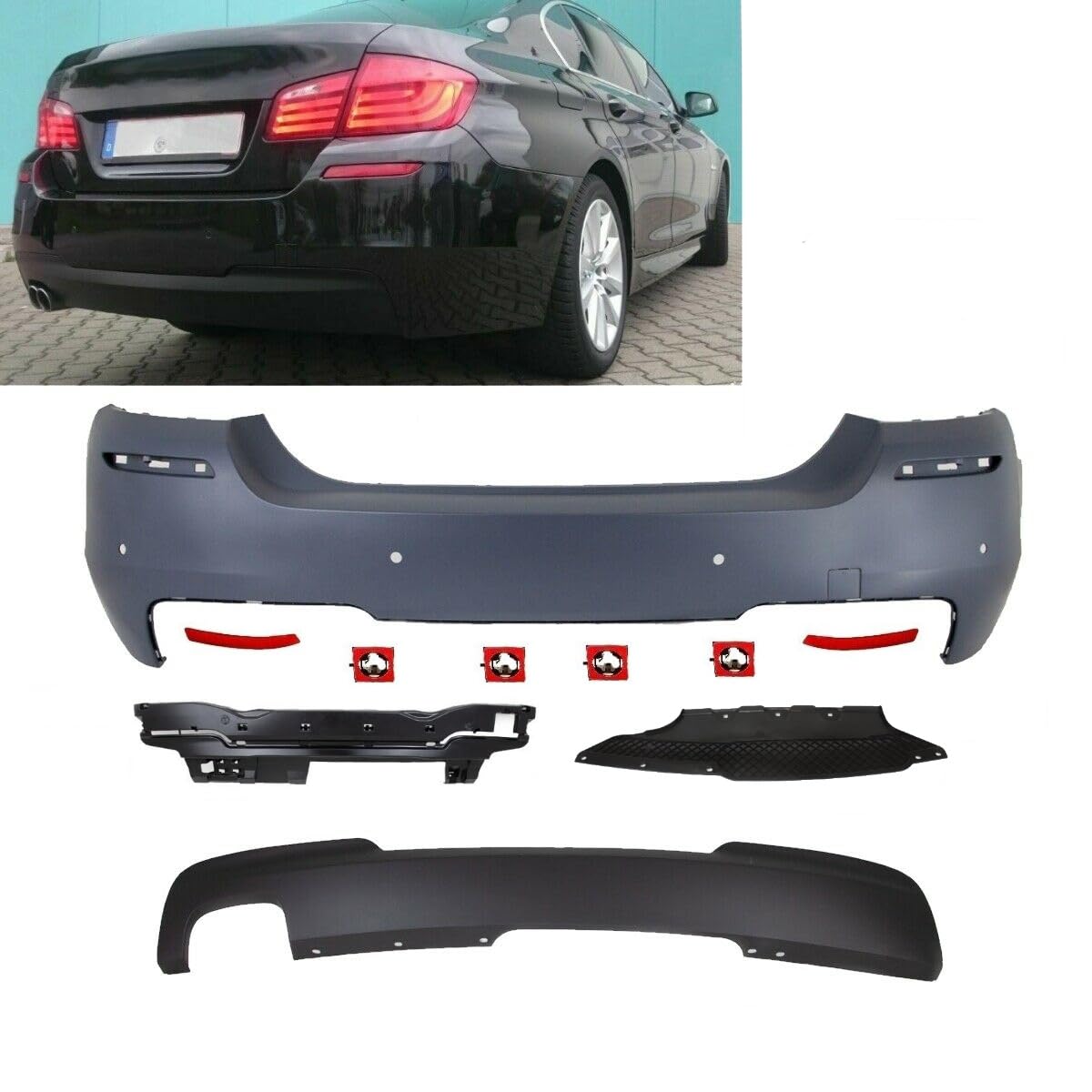 DM Autoteile 1447 Sport Umbau Heck Stoßstange hinten für PDC kompatibel für BMW 5er F10 Serie auch M-Paket 10-17+ABE* DM Autoteile 1447 Sport Umbau Heck Stoßstange hinten für PDC kompatibel für BMW 5er F10 Serie auch M-Paket 10-17+ABE* von DM Autoteile