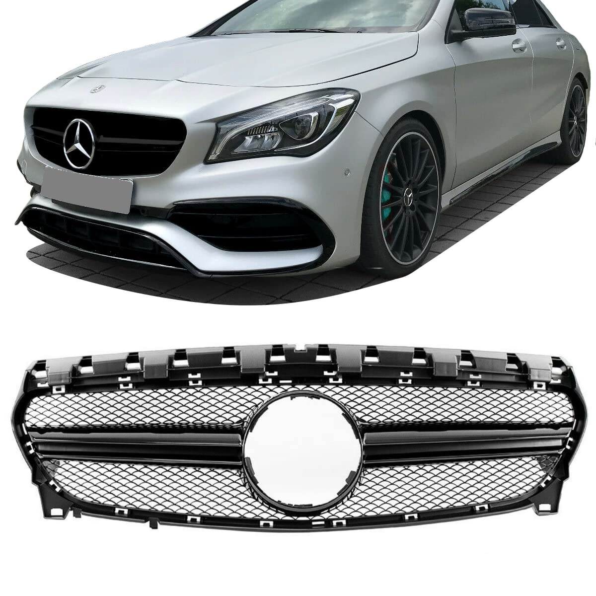DM Autoteile Sport Kühlergrill Schwarz Glanz passt für CLA Mopf W117 C117 X117 16-19 DM Autoteile Sport Kühlergrill Schwarz Glanz passt für CLA Mopf W117 C117 X117 16-19 von DM Autoteile