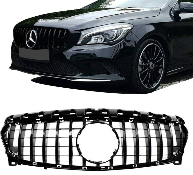 Kühlergrill schwarz kompatibel für Mercedes CLA 117 Mopf 16-19 auf Sport-Panamericana GT DM Autoteile 2733 von DM Autoteile