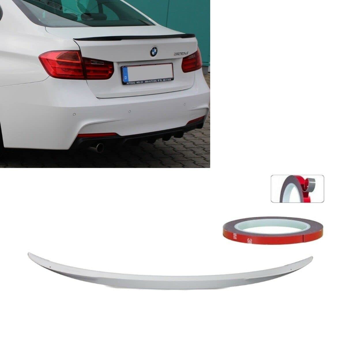 DM Autoteile Sport-Performance Heckspoiler Hecklippe Kofferraumspoiler passt für F30 +ABE ZULASSUNG von DM Autoteile