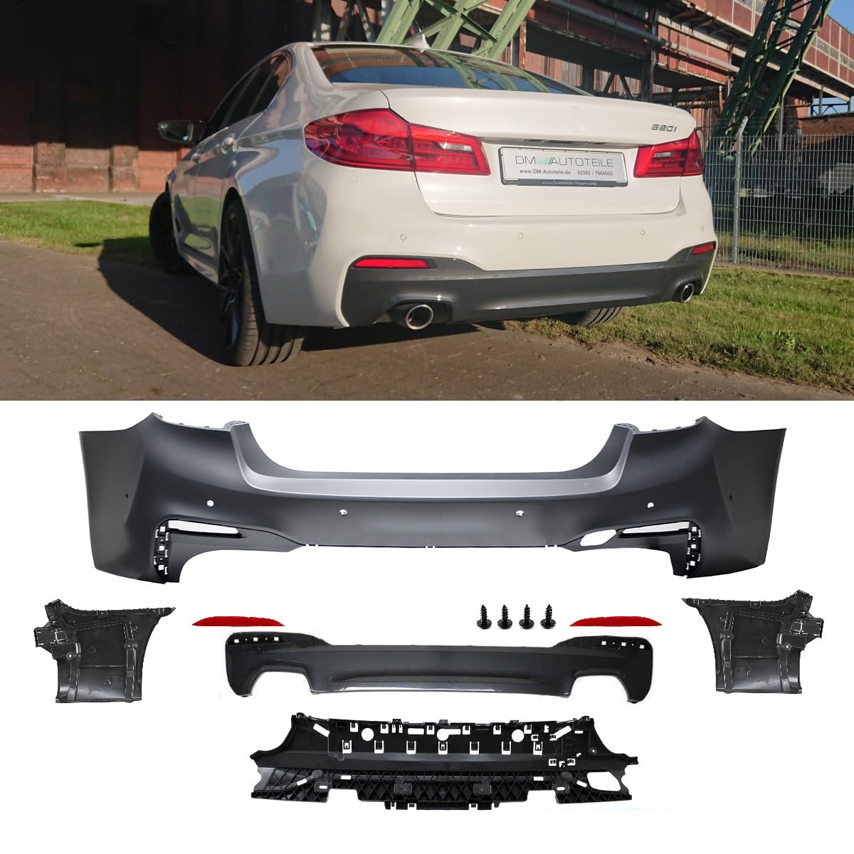 DM Autoteile Sport Umbau Stoßstange Hinten PDC+Zubehör passt 5er G30 auch M-Paket +ABE DM Autoteile Sport Umbau Stoßstange Hinten PDC+Zubehör passt 5er G30 auch M-Paket +ABE von DM Autoteile