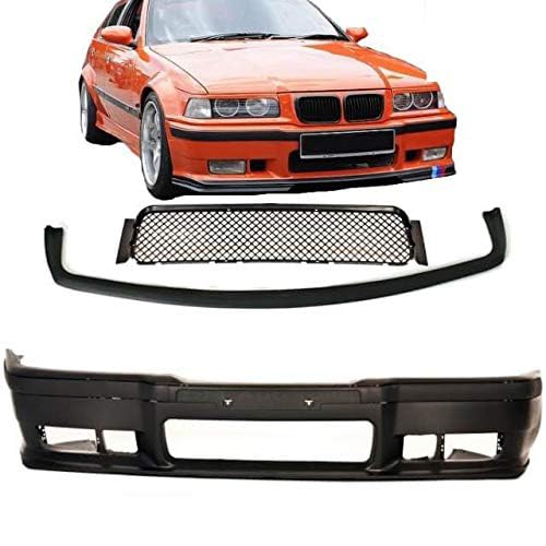 DM Autoteile Stoßstange vorne SPORT Schwarz + Zubehör +Evo Lippe Kompatibel mit/Ersatz für BMW E36 M3 M Bj 90-99 ABE von DM Autoteile