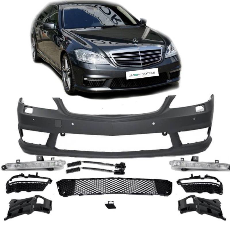 DM Autoteile W221 Front Stoßstange aus PP+Tagfahrlicht + Zubehör für S65 S63 AMG von DM Autoteile