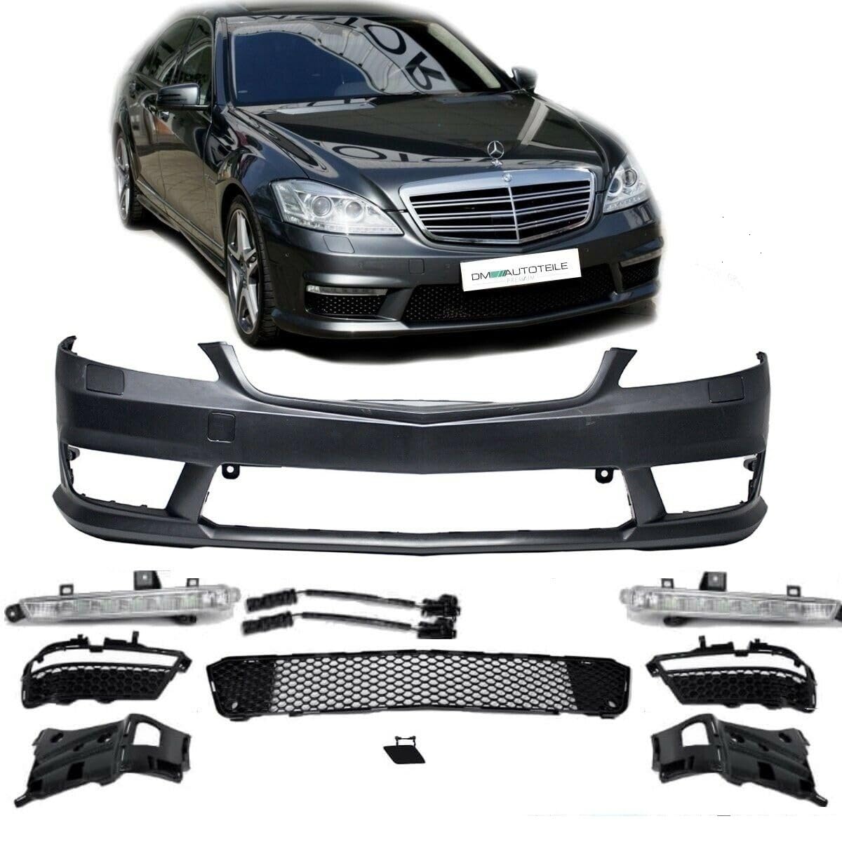 DM Autoteile W221 Front Stoßstange ohne PDC+ LED Tagfahrlicht + Zubehör für S65 AMG von DM Autoteile