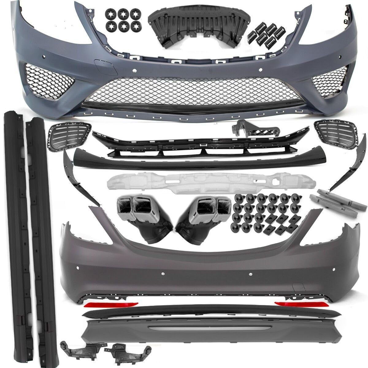 DM Autoteile W222 Bodykit Stoßstange Vorne Hinten Schweller + Zubehör für S63 AMG von DM Autoteile
