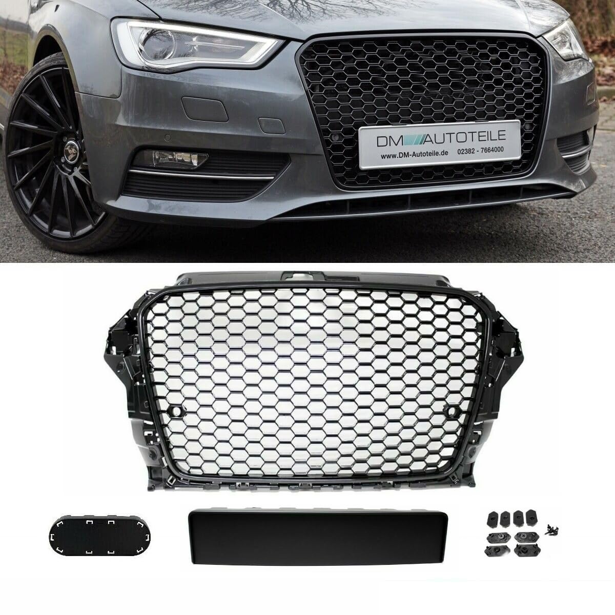 DM Autoteile Wabendesign Kühlergrill Wabengrill Glanz passend für A3 8V 12-16 auch RS3 DM Autoteile Wabendesign Kühlergrill Wabengrill Glanz passend für A3 8V 12-16 auch RS3 von DM Autoteile