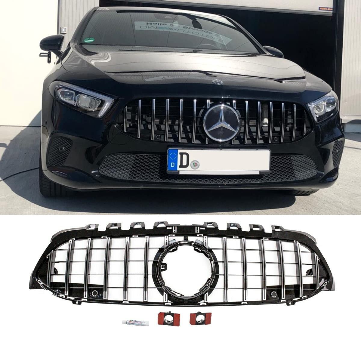 Kühlergrill Schwarz Chrom kompatibel für Mercedes A-Klasse W177 Bj ab 2018 ohne Kamera Loch auf Sport-Panamericana GT DM Autoteile 2724 Kühlergrill Schwarz Chrom kompatibel für Mercedes A-Klasse W177 Bj ab 2018 ohne Kamera Loch auf Sport-Panamericana GT DM Autoteile 2724 von DM Autoteile