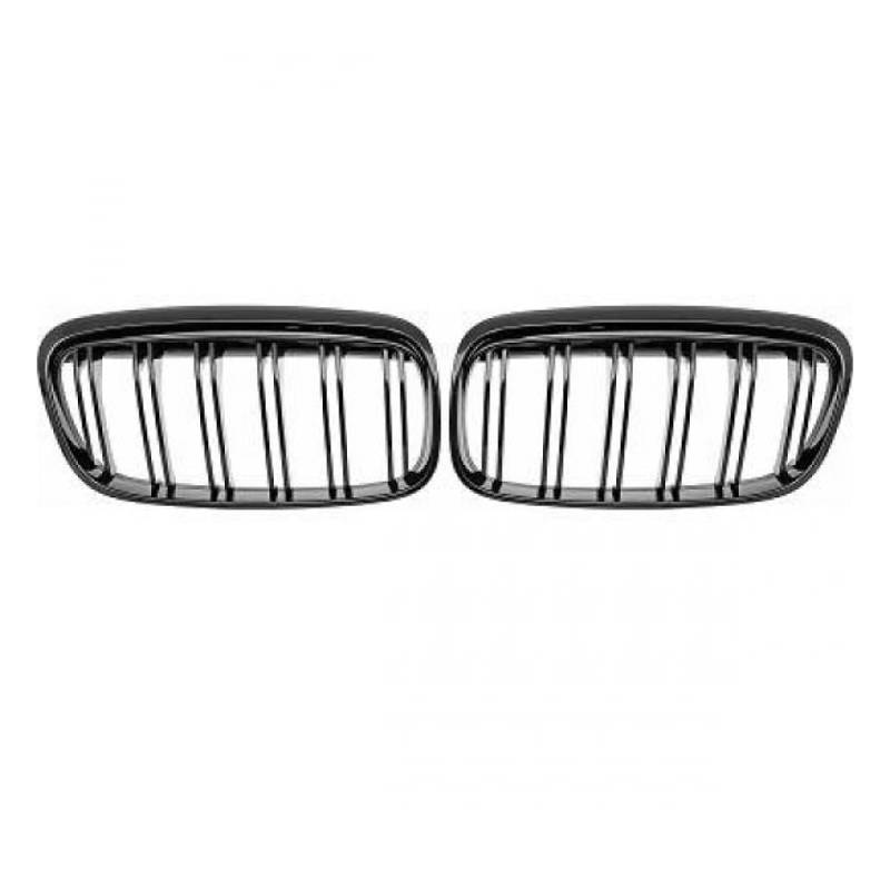 Set Doppelsteg Kühlergrill schwarz Glanz kompatibel für kompatibel für BMW 2er Active Tourer F45 F46 DM Autoteile 136982 von DM Autoteile