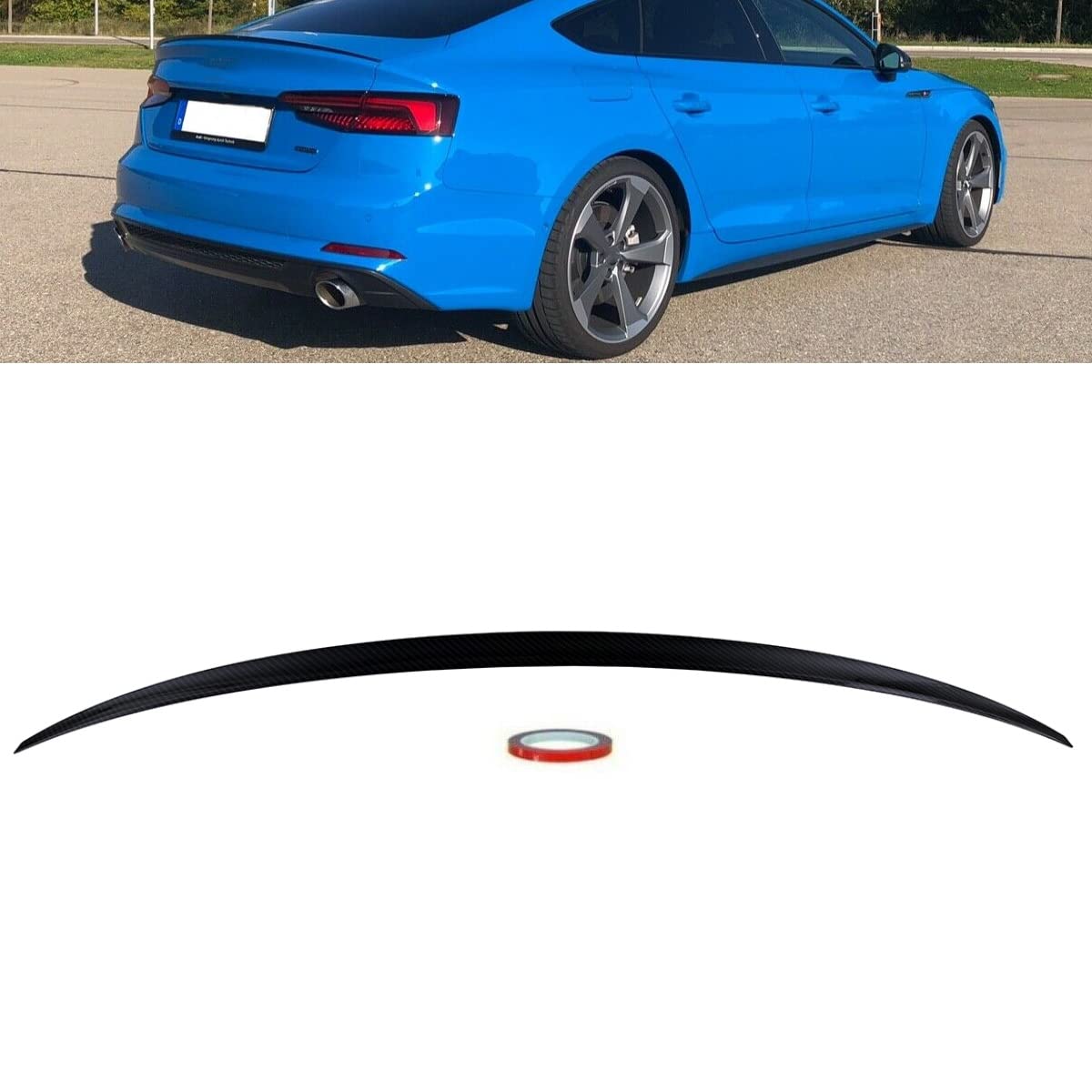 Set Sport-Heckspoiler Hecklippe Carbon Look kompatibel für Audi A5 B9 Sportback ab Baujahr 2016-2020 auch RS DM Autoteile 4328 von DM Autoteile