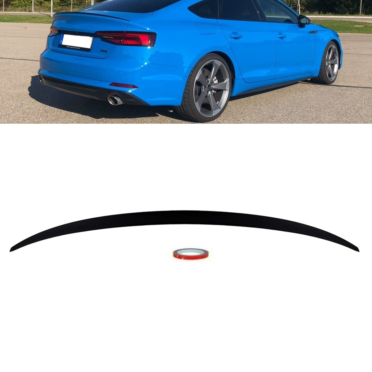 Set Sport-Heckspoiler Hecklippe Schwarz Matt kompatibel für Audi A5 B9 F5 Sportback 5-Türer auch RS5 + S-Line DM Autoteile 4327 von DM Autoteile