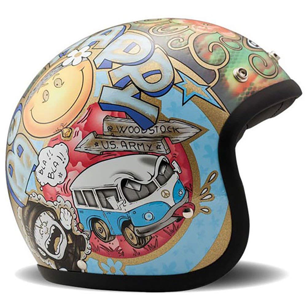 DMD Herren Jet-Vintage Motorradhelm, Mehrfarbig, M DMD Herren Jet-Vintage Motorradhelm, Mehrfarbig, M von DMD